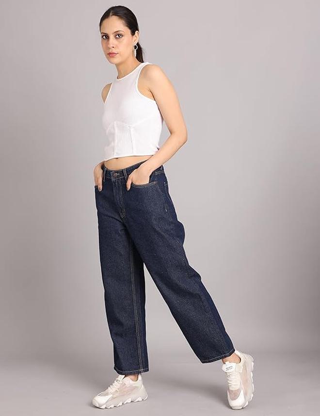 inkd جينز نسائي مريح - متوسط الارتفاع | 100٪ قطن | جينز للنساء - Image 4